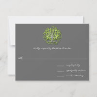 Lime Swirl Tree Roots of Love Wedding Invitation