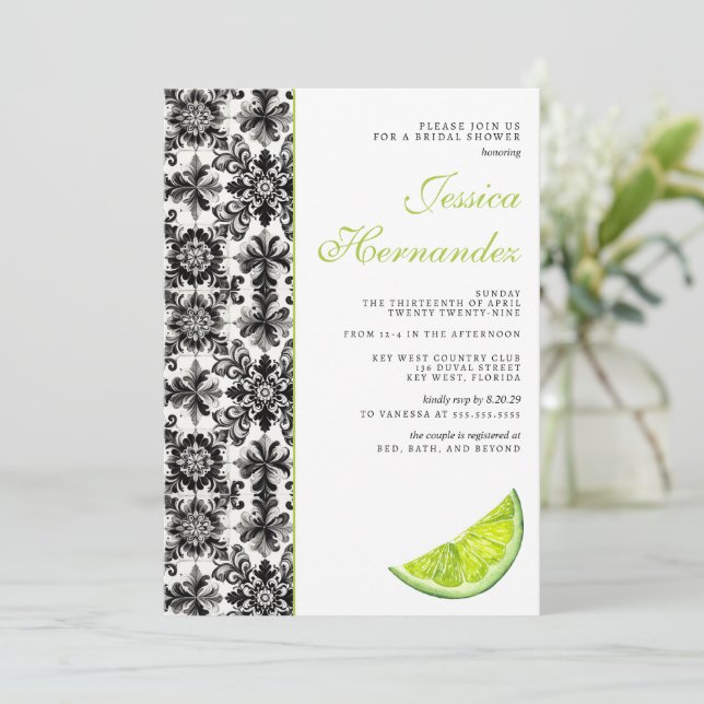 Lime Tile Bridal Shower  Invitation (Standing Front)