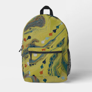 Lime Tracks Printed Backpack