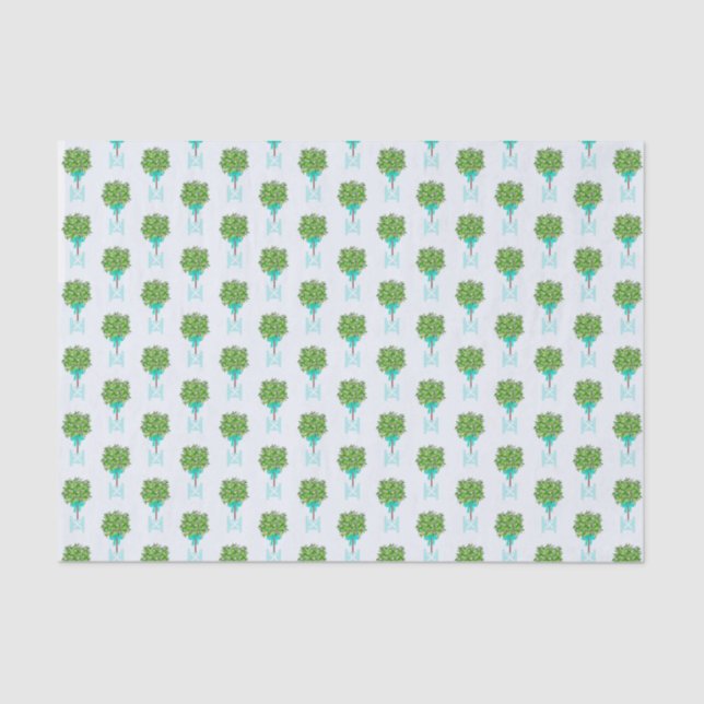Lime Tree Topiary Green  Wrapping Paper (Front)