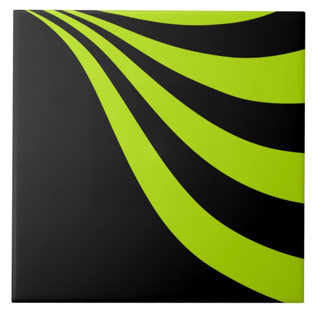 Lime Wave  Ceramic Tile (Front)