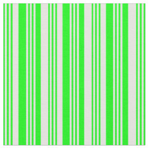 Lime & White Pattern of Stripes Fabric