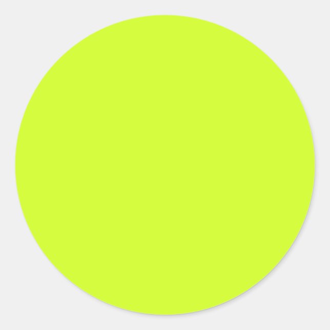 Lime yellow  (solid colour)  classic round sticker (Front)