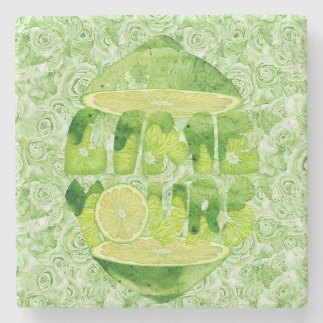 Lime Yours Marble Coaster (Front)