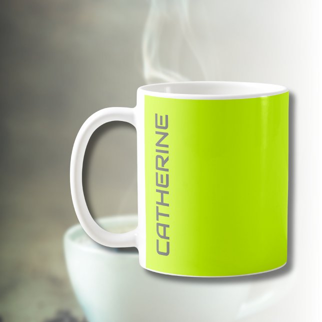 Lime Zest Solid Colour Personalised  Coffee Mug (Creator Uploaded)