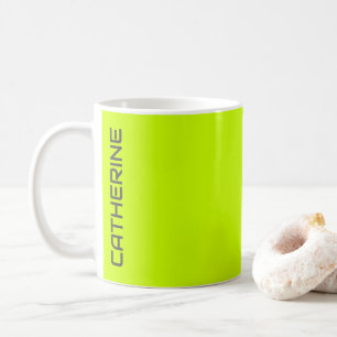 Lime Zest Solid Colour Personalised Coffee Mug