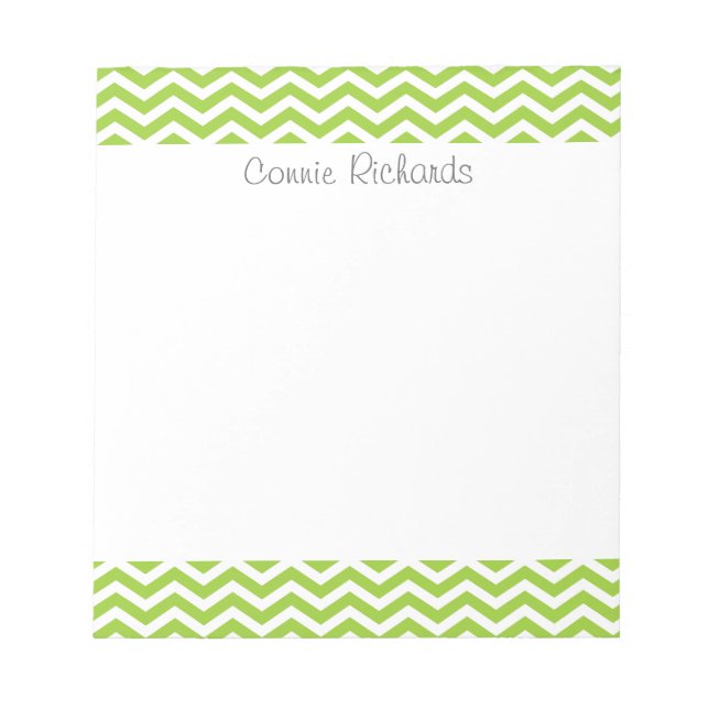 Lime zigzag pattern notepad (Front)