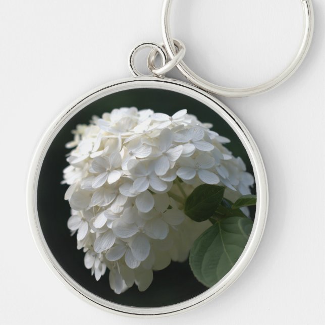 Limelight Hydrangea Flower Key Ring (Front)