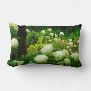 Limelight Hydrangeas in My Rubio Garden Lumbar Cushion