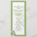 Limelight Tall Hydrangea Wedding Program Template<br><div class="desc">Green and white, tall wedding program template is easy to customise on both sides. Template text for names, place (and time, etc.) of wedding and order of ceremony are on the front, with two more template areas on the back and a place to add a thank you note. Both sides...</div>