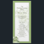 Limelight Tall Hydrangea Wedding Program Template<br><div class="desc">Green and white, tall wedding program template is easy to customise on both sides. Template text for names, place (and time, etc.) of wedding and order of ceremony are on the front, with two more template areas on the back and a place to add a thank you note. Both sides...</div>