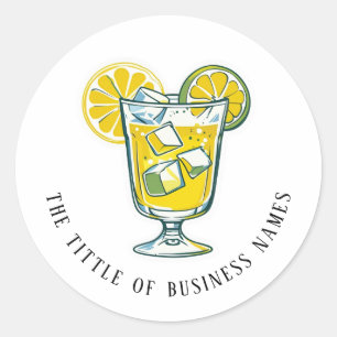 Limencello   Black & White Modern Text  Classic Round Sticker