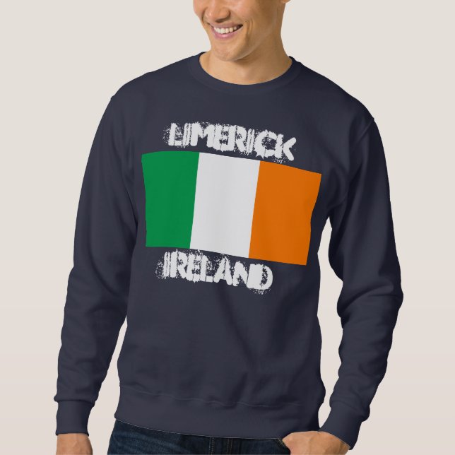 Limerick, Ireland with Irish flag Sweatshirt (Front)