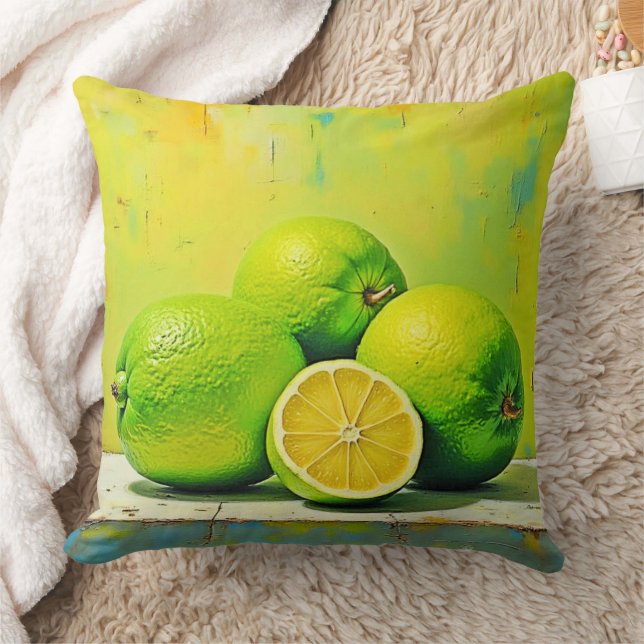 Limes' Bright Summer Pop Design Cushion (Blanket)