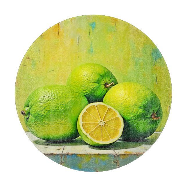 Limes' Bright Summer Pop Design Cutting Board (Front)