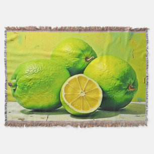 Limes' Bright Summer Pop Design Throw Blanket