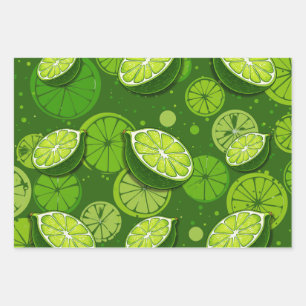 Limes in Three Different Greens  Wrapping Paper Sheet