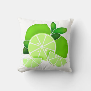 Limes lime slices sunny citrus pattern cushion