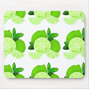 Limes lime wedges sunny citrus pattern mouse pad