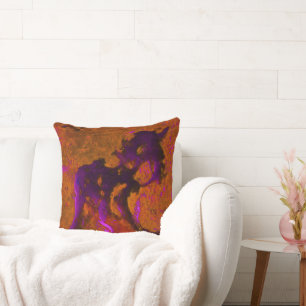 Limestone Abstract in Purples and Burnt Orange Cushion