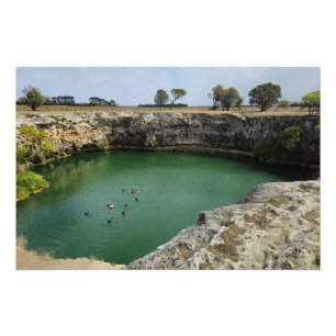 Limestone Cliffs and Emerald Waters Poster