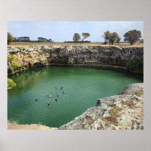 Limestone Cliffs and Emerald Waters Poster