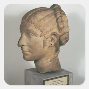 Limestone head of a Woman Square Sticker
