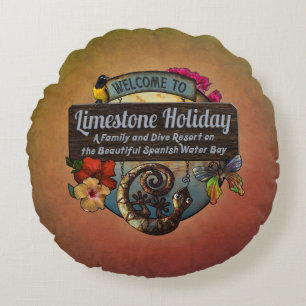 Limestone Holiday Beach Resort Curaçao Round Cushion