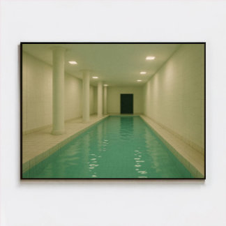 Liminal Indoor Pool Dreamcore Poster – Surreal