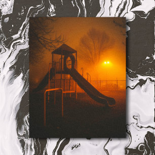 Liminal Space Abandoned Playground Horror Postcard