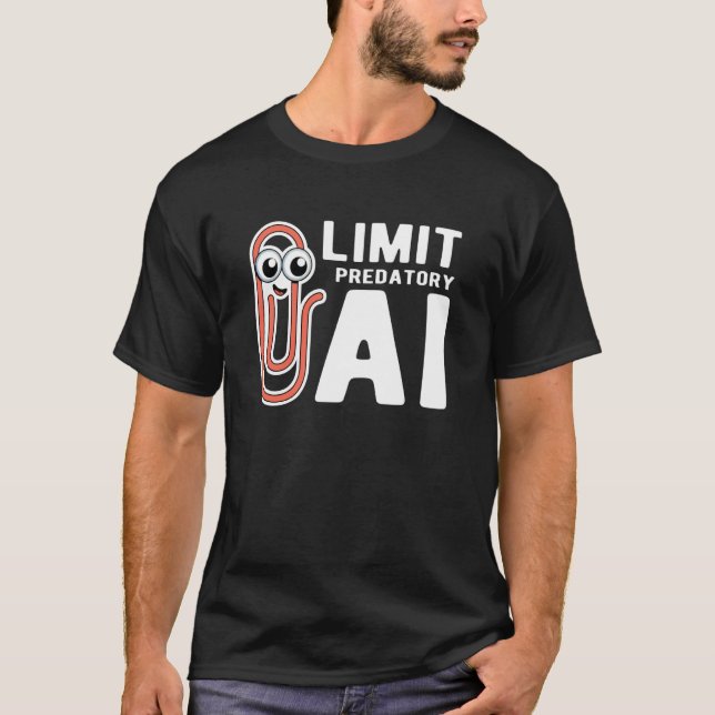Limit Predatory AI Data Protection Paper Clip T-Shirt (Front)
