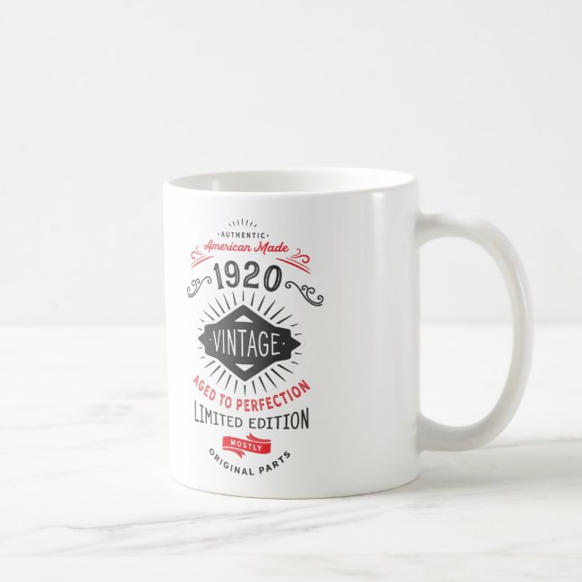 Limited Edition 100th Birthday Born in 1920 Coffee Mug (Right)