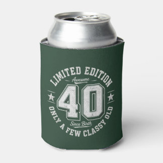 Limited Edition Awesome 40th Birthday Forest Green Can Cooler