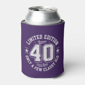 Limited Edition Awesome 40th Birthday Purple Can Cooler