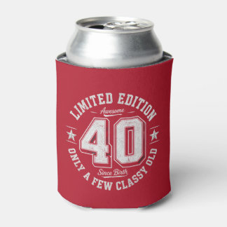 Limited Edition Awesome 40th Birthday Red Can Cooler