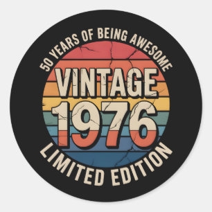 Limited Edition Birth Year 1976 Classic Round Sticker