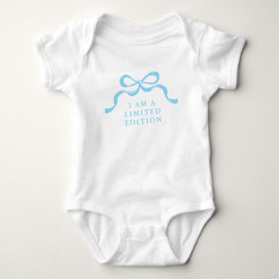 Limited Edition Blue Retro Modern Boy Bows  Baby Bodysuit