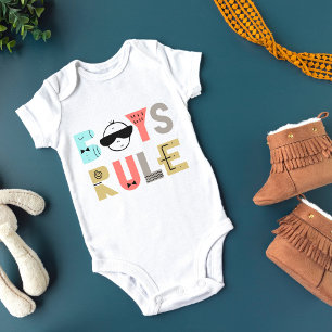 LIMITED EDITION Cool Kid Boy Rules Baby Bodysuit