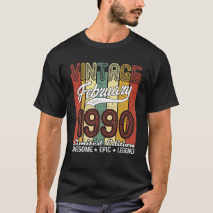 Limited Edition February 1990 31St Birthday Gift V T-Shirt