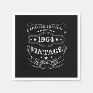 Limited Edition Made In 1964 Vintage Birthday Gift Napkin