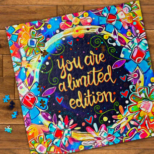 Limited Edition Quote Modern Fun Floral Inspiring Jigsaw Puzzle