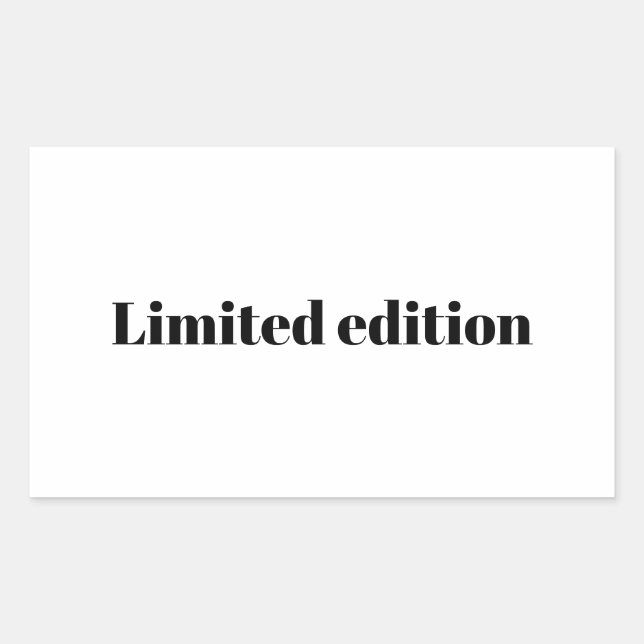 Limited edition text rectangular sticker (Front)