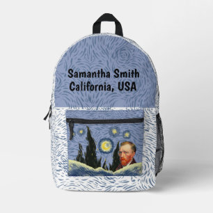 Limited Edition Van Gogh's Starry Night: Personali Printed Backpack