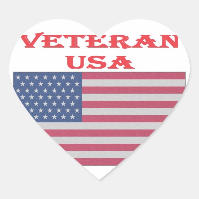 Limited Edition Veteran USA - SELLING OUT FAST!! Heart Sticker (Front)