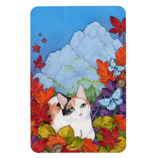 Limitless Autumn Nature Cat Rainbow Bridge Magnet (Vertical)
