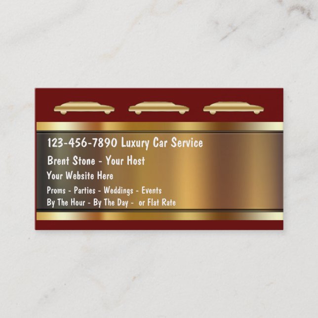 Limo Service Business Cards (Front)