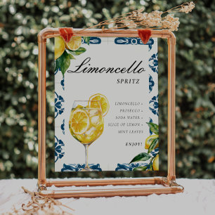 Limocello Spritz Lemon Positano Bridal Shower Sign