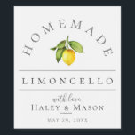 Limoncello Beverage Label<br><div class="desc">Pretty watercolor lemon and leaves,  limoncello beverage label. Designed to match our Citrus Orchard Collection.</div>