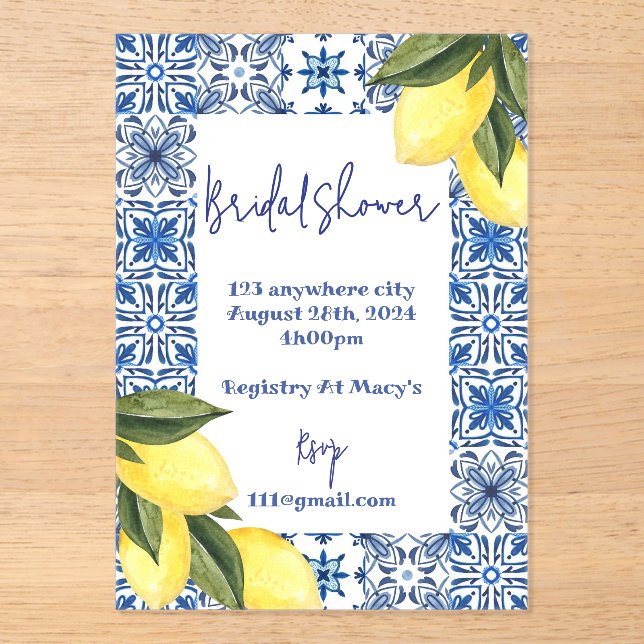 LIMONCELLO BRIDAL SHOWER INVITATION (Front)
