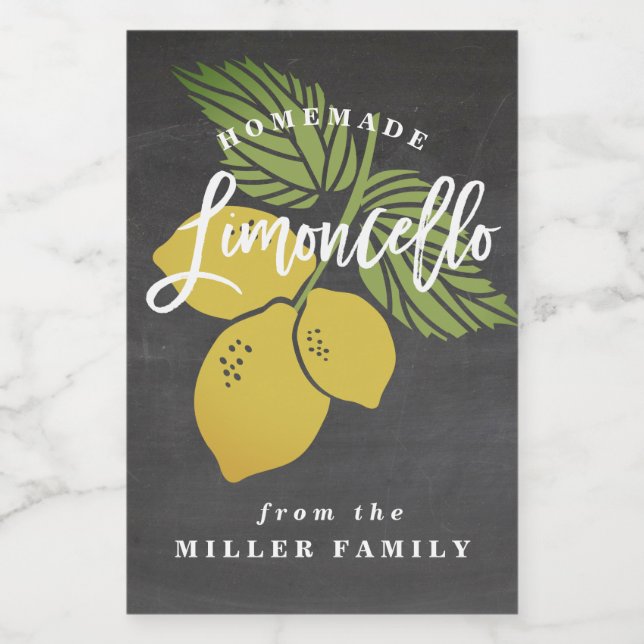 Limoncello Chalkboard Label, mini bottle Food Label (Single Label)